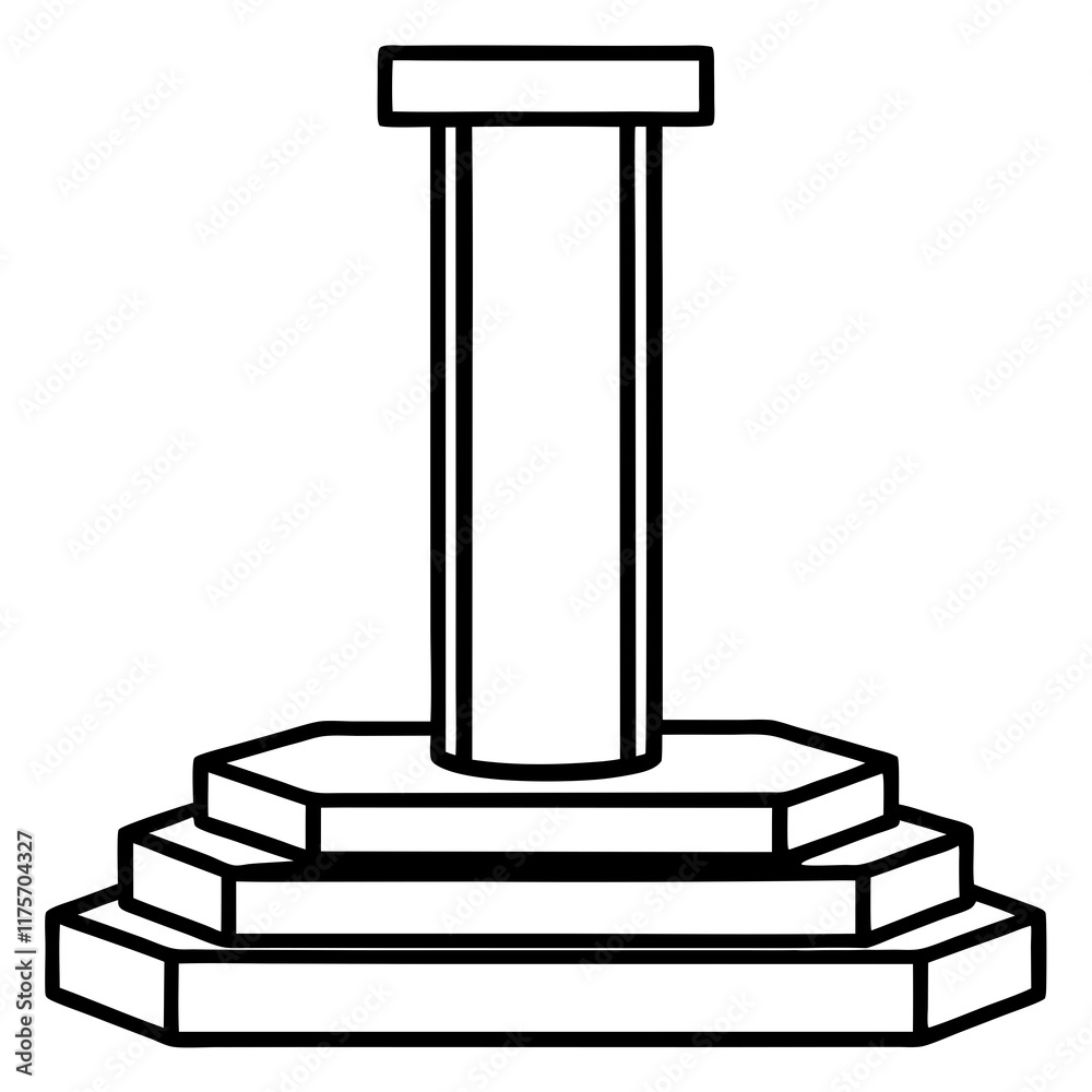Modern Podium Outline Vector Modern Podium Outline Vector