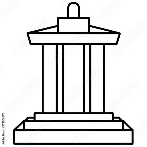 Modern Podium Outline Vector