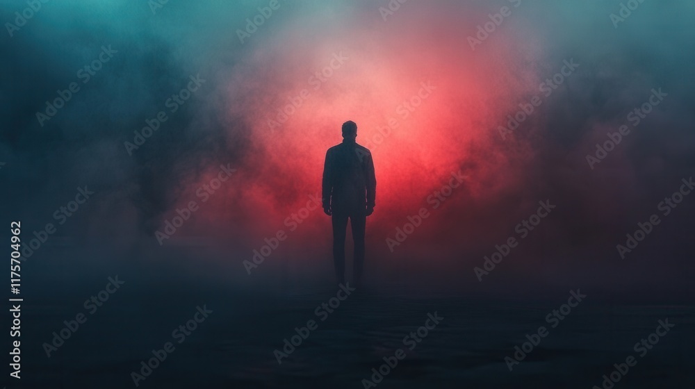 Burdened Soul in Chaos, a solitary figure battles inner demons amidst swirling mist, evoking despair and defiance in a haunting atmosphere. Burdened Soul in Chaos, a solitary figure battles inner demons amidst swirling mist, evoking despair and defiance in a haunting atmosphere.