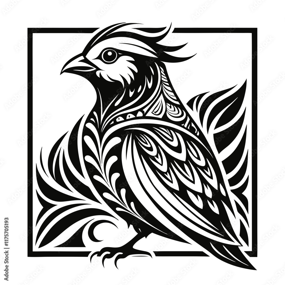 Obraz premium Eared Bulbul Bahrain silhouette