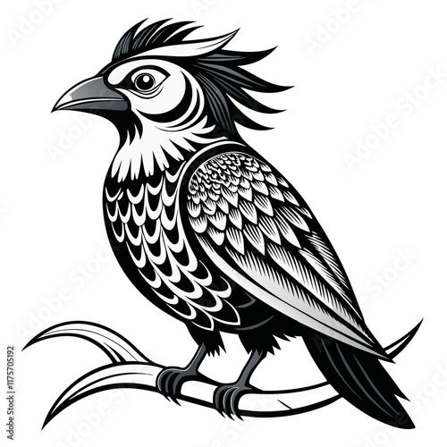 Eared Bulbul Bahrain silhouette