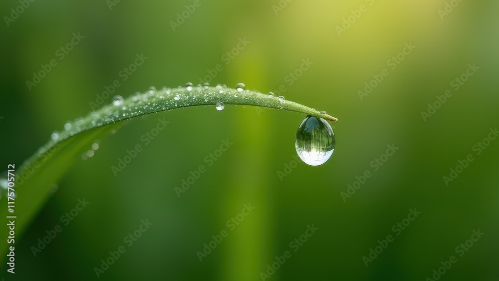 Morning Dew Drop on Grass Blade in Soft Sunlight
Morning Dew Drop on Grass Blade in Soft Sunlight