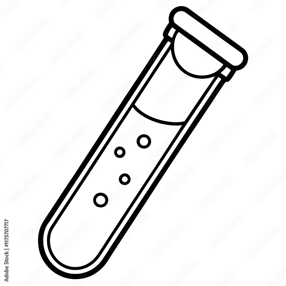 Modern Test Tube Line Drawing for Vectors Modern Test Tube Line Drawing for Vectors