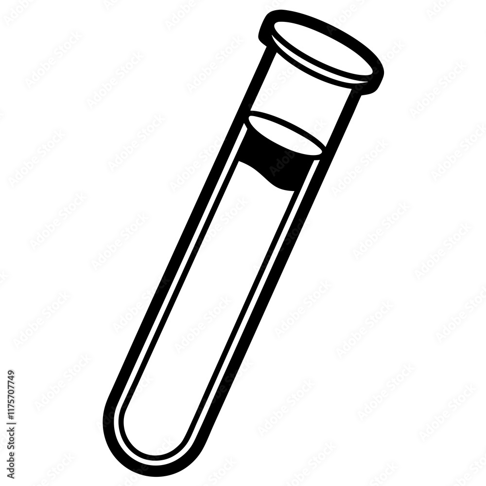 Modern Test Tube Line Drawing for Vectors Modern Test Tube Line Drawing for Vectors