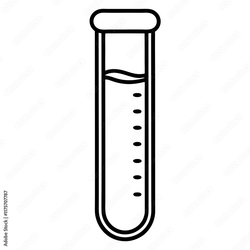 Modern Test Tube Line Drawing for Vectors Modern Test Tube Line Drawing for Vectors