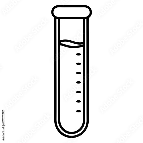 Modern Test Tube Line Drawing for Vectors