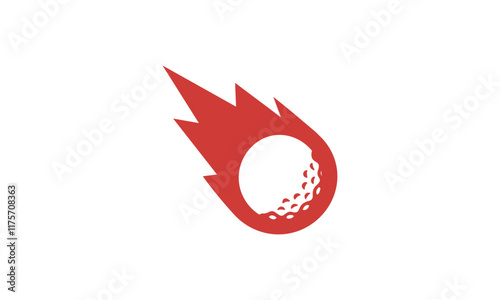 a meteor golf themed graphic image, on a white background. vector graphic base.