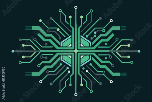 This design showcases a modern, minimalist aesthetic with complex circuit patterns in vibrant colors, A sleek and minimalist design featuring circuit board patterns