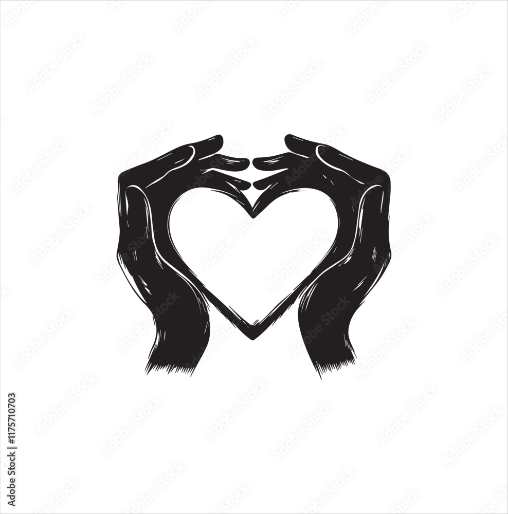Fototapeta premium Valentine Day heart in hand Vector