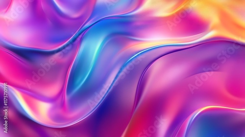 Abstract Colorful Swirling Fluid Design