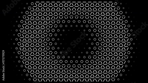 Radiating triangle patterns form a seamless 4K loop. This geometric luxury background features infinite designs, hypnotic motion, and timeless elegance, delivering a sleek and modern visual aesthetic.