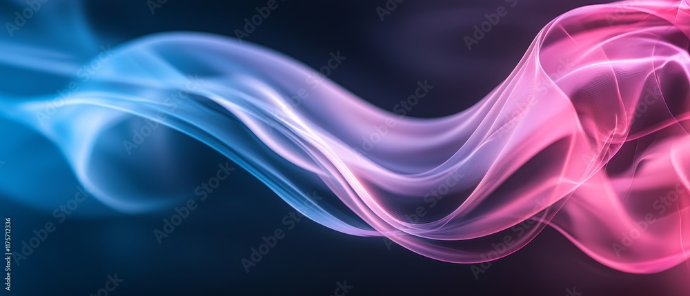 Naklejka premium Abstract Pink and Blue Swirling Smoke Elegant Flowing Design Dynamic Background Texture