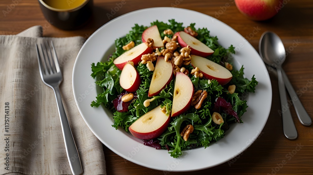 Kale Salad with Apples, Walnuts, and Maple-Mustard Vinaigrette Kale Salad with Apples, Walnuts, and Maple-Mustard Vinaigrette