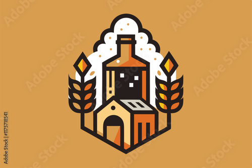 A stylish logo representing an innovative craft brewery, combining heritage and modern design elements, A sleek logo for a craft beer brewery, minimalist simple modern vector logo design