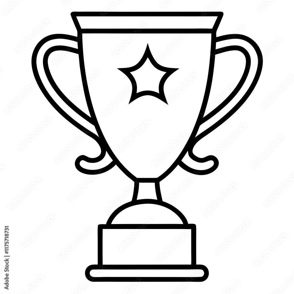 Trophy Icon Vector with Clean Line Art Style Trophy Icon Vector with Clean Line Art Style