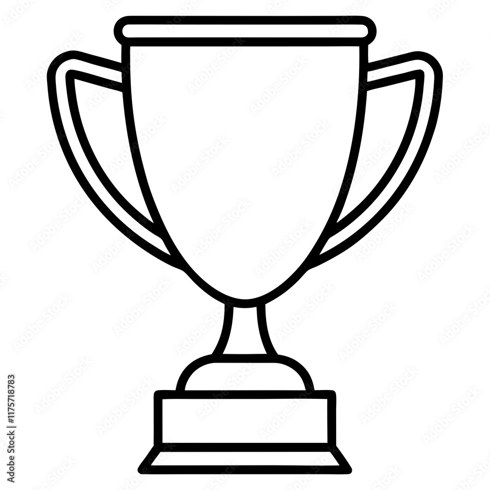 Trophy Icon Vector with Clean Line Art Style Trophy Icon Vector with Clean Line Art Style
