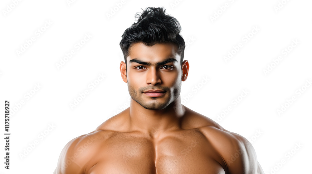 Fototapeta premium indian male fitness model isolated on white background
