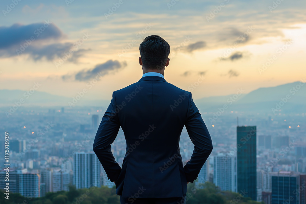 Fototapeta premium businessman in front of building