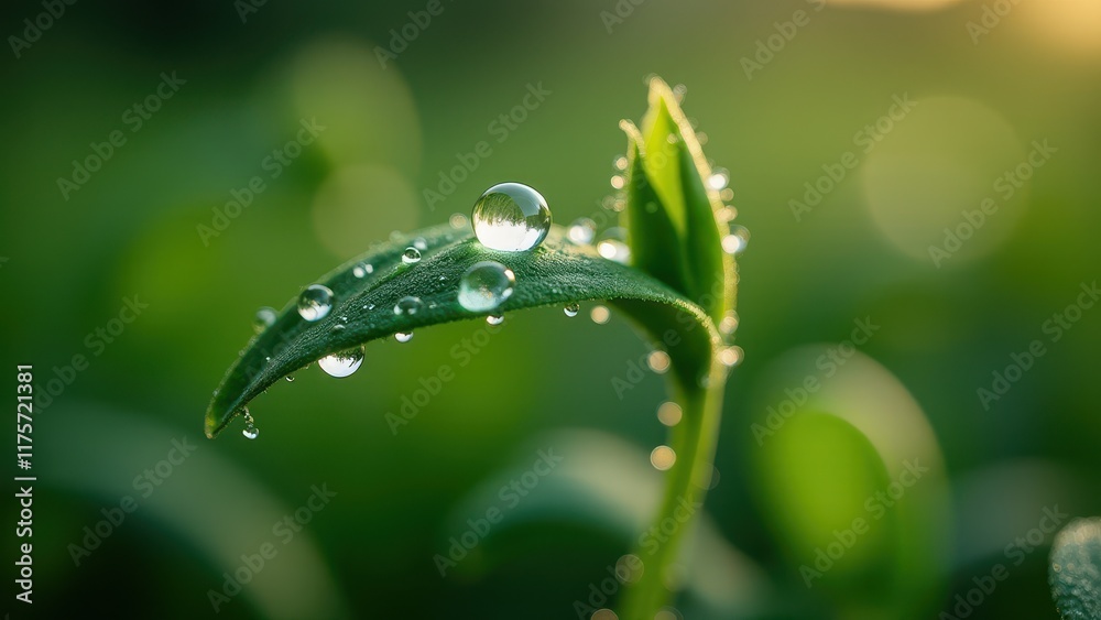 Close-Up View of Dew-Covered Leaf In Gentle Sunlight
Close-Up View of Dew-Covered Leaf In Gentle Sunlight