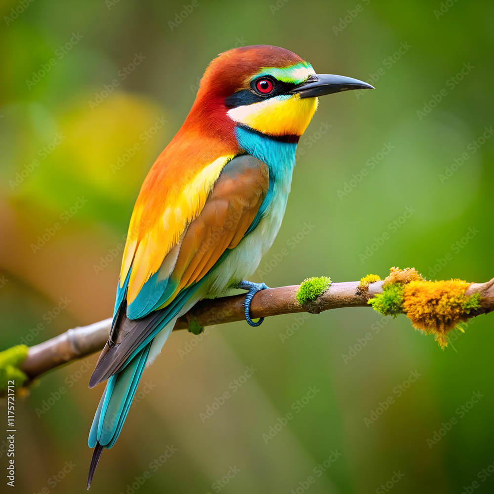 Fototapeta premium Beautiful wild bird perched on a branch in nature
