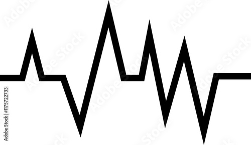 Heart beat line icon. Illustration of heartbeat and pulse rate signal of an abstract neon energy. Vector electrocardiogram and heart pattern. Wave pulse element isolated on transparent background.