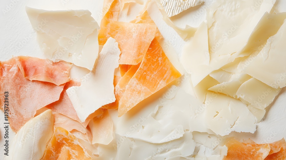 Assorted Cheese Pieces in Orange and White Shades Assorted Cheese Pieces in Orange and White Shades