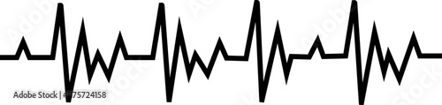 Heart beat line icon. Illustration of heartbeat and pulse rate signal of an abstract neon energy. Vector electrocardiogram and heart pattern. Wave pulse element isolated on transparent background.