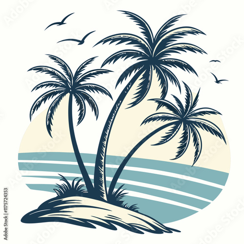 Isolated Palm Tree Silhouettes: Stock Illustration Collection