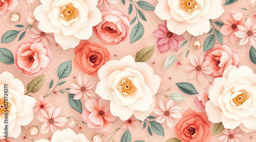 Elegant Botanical Seamless Background Design