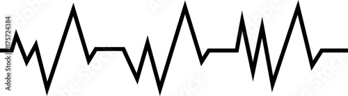 Heart beat line icon. Illustration of heartbeat and pulse rate signal of an abstract neon energy. Vector electrocardiogram and heart pattern. Wave pulse element isolated on transparent background.