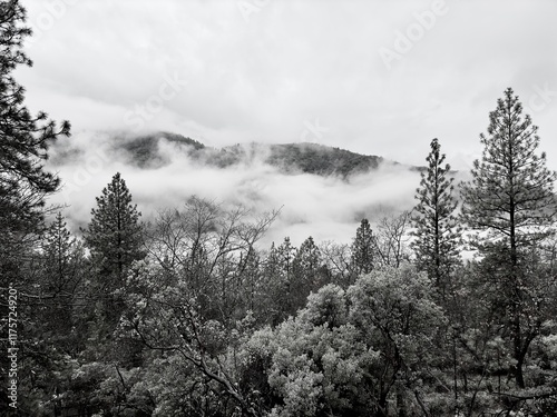 Oregon Noir: Clouds over mountains in Oregon