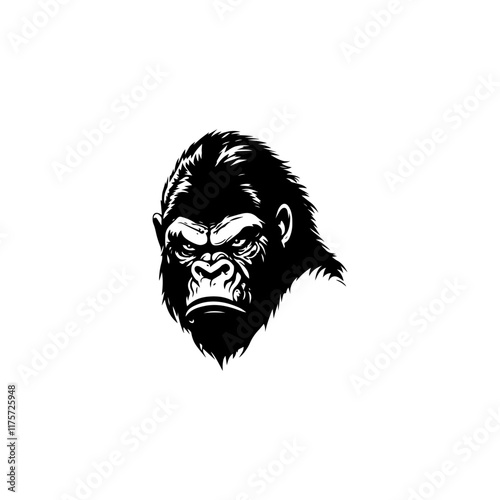 gorilla head logo vector illustration photo