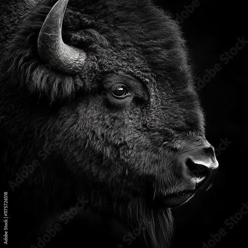 portrait of a majestic bison, home decor and wall art photo