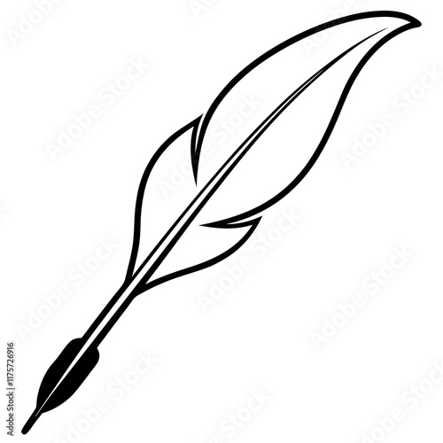 Vintage Writing Quill in Minimalist Style