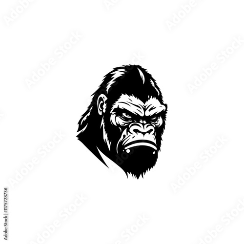 gorilla head logo vector illustration photo