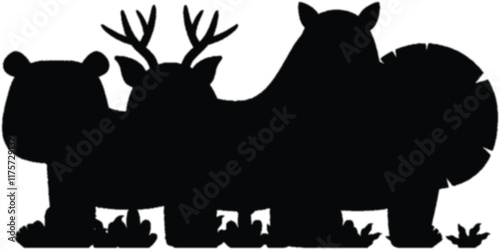 silhouette of a animals