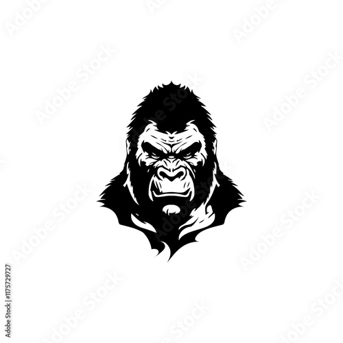 gorilla head logo vector illustration photo