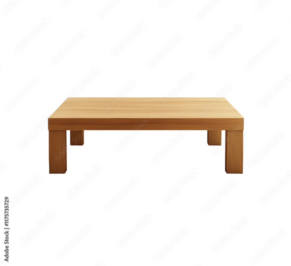 Minimalist wooden coffee table with clean lines and a sleek design. Ideal for modern interiors or simple, functional decor settings. Isolated on transparent background, png Minimalist wooden coffee table with clean lines and a sleek design. Ideal for modern interiors or simple, functional decor settings. Isolated on transparent background, png