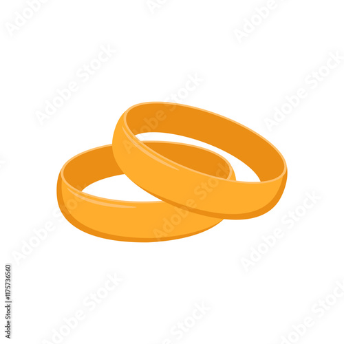 Wedding Rings Flat Icon, Vector illustration