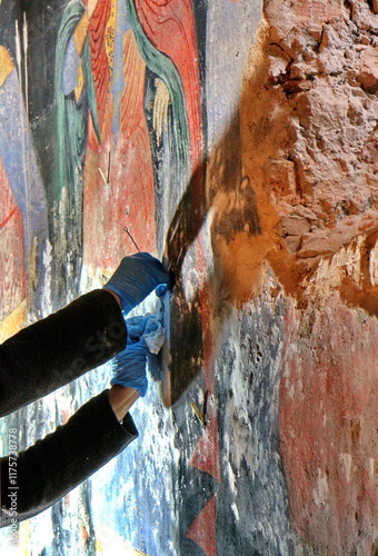 Restoration of frescoes in the monastery