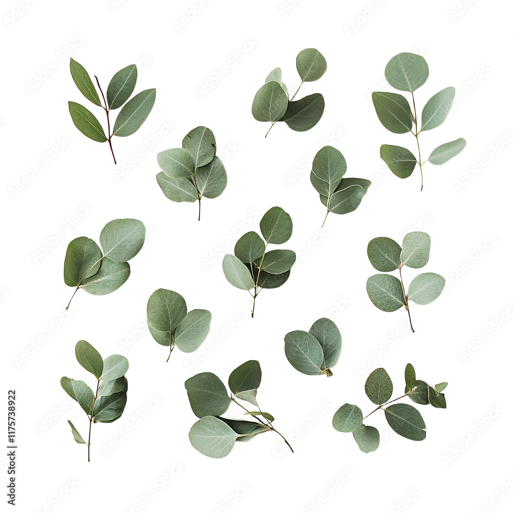 Fototapeta premium green leaves on a transparent background, PNG image, PNG file, Generative art.