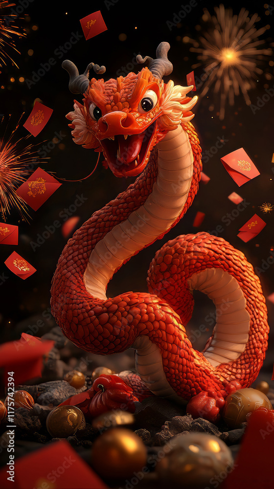 Fototapeta premium red dragon