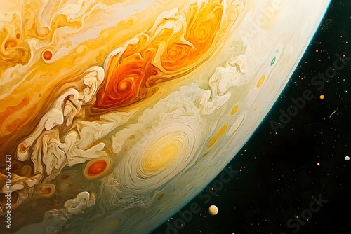 Captivating Swirls of Jupiter s Atmospheric Composition in Vibrant Colors photo