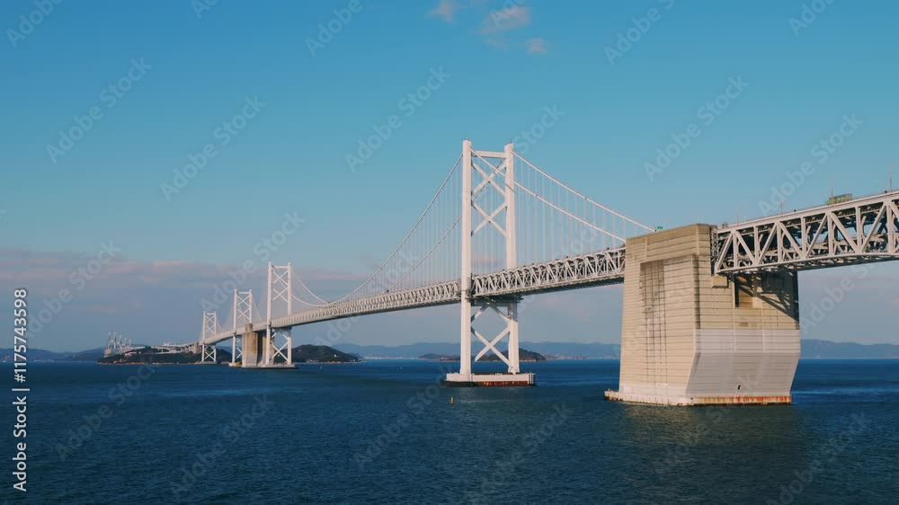 Beautiful view of big bridge on the sea, Seto Ohashi Bridge in Kagawa Prefecture in Japan, Travel or architecture Beautiful view of big bridge on the sea, Seto Ohashi Bridge in Kagawa Prefecture in Japan, Travel or architecture
