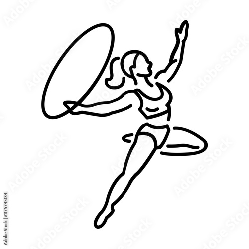 Female hoop performance icon in line style 
