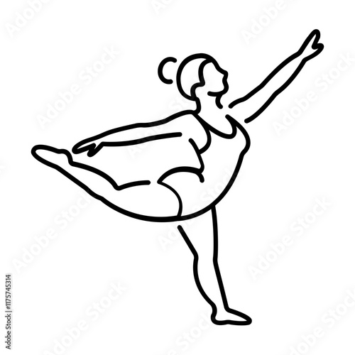 A woman doing dance move icon in linear style 