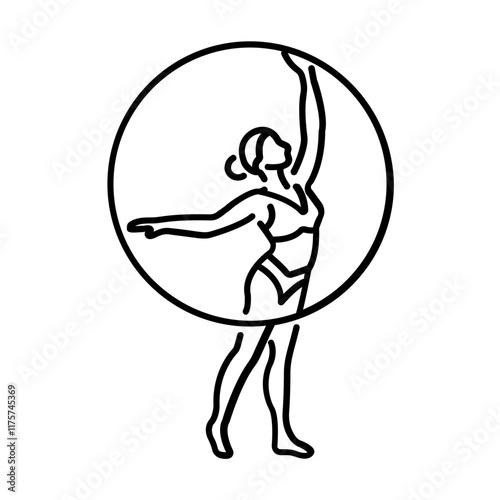 A lien icon of profession woman having strong aerial skill 