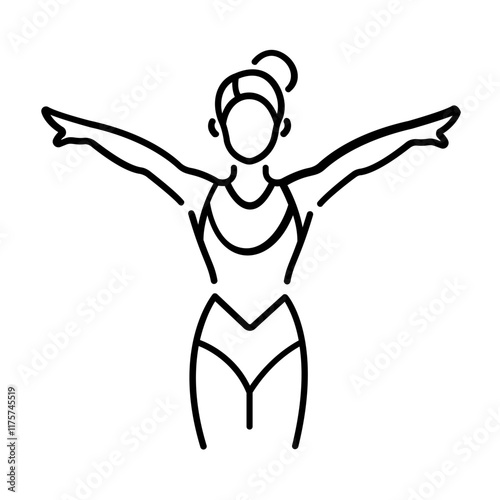 Leotard woman icon in linear style 