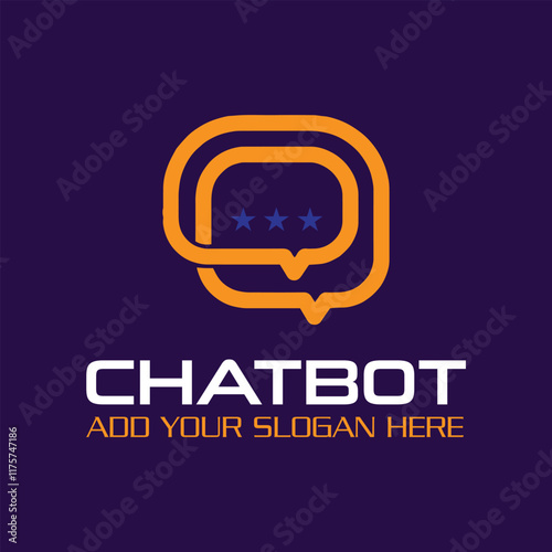 chatbot and chat box logo design vector