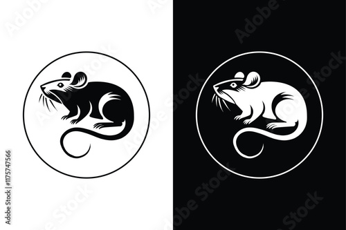 Mouse Silhouette Vector Icons Clean Black And White Designs. photo